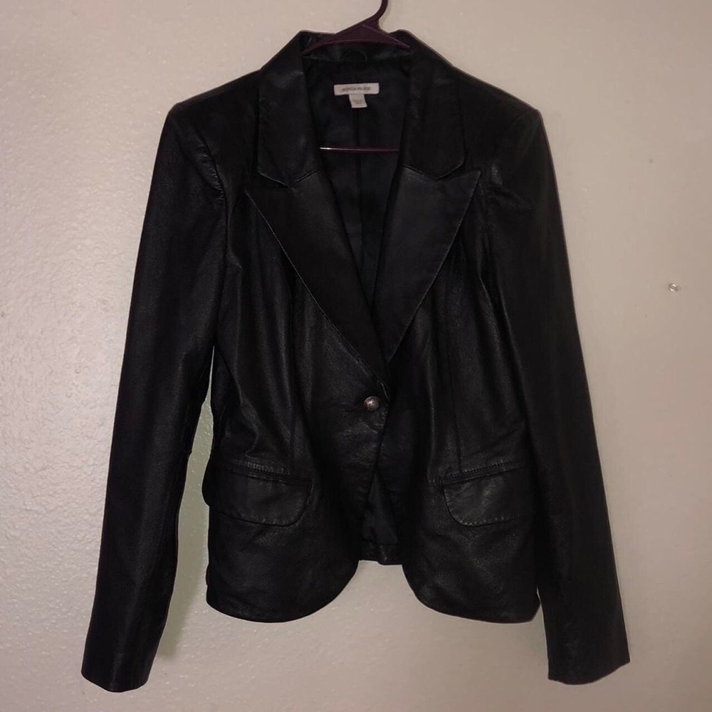 Boston Proper Leather Blazer